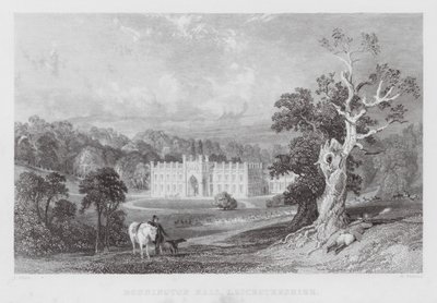 Donnington Hall, Leicestershire (gravür) by Thomas (after) Allom