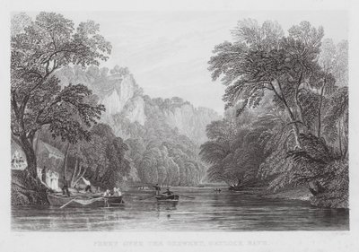 Derwent Üzerindeki Feribot, Matlock Banyosu (gravür) by Thomas (after) Allom