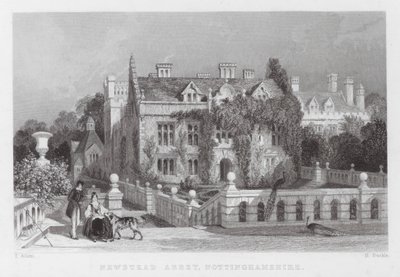 Newstead Manastırı, Nottinghamshire (gravür) by Thomas (after) Allom