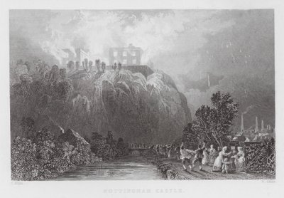 Nottingham Kalesi (gravür) by Thomas (after) Allom