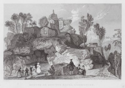 Rooter veya Roo-tor Rocks, Derbyshire (gravür) by Thomas (after) Allom