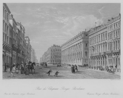 Rue du Chapeau Rouge, Bordeaux (gravür) by Thomas (after) Allom