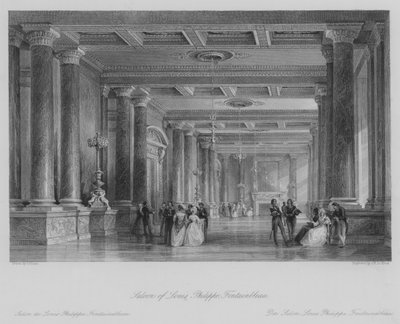 Louis Philippe Salonu, Fontainbleau (gravür) by Thomas (after) Allom