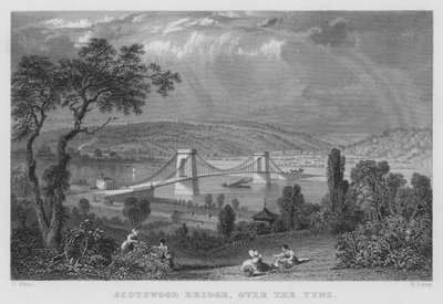 Scotswood Köprüsü, Tyne üzerinde (gravür) by Thomas (after) Allom