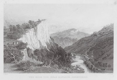 Matlock, Derbyshire yakınlarındaki High Tor (gravür) by Thomas (after) Allom