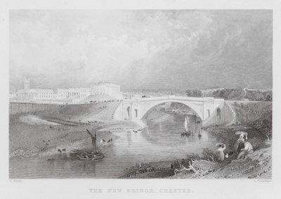 Yeni Köprü, Chester (gravür) by Thomas (after) Allom