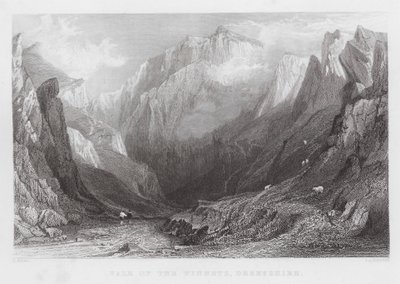 Winnets Vadisi, Derbyshire (gravür) by Thomas (after) Allom