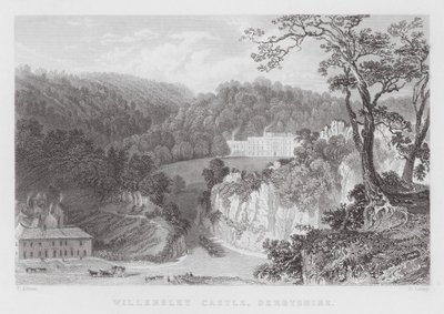 Willersley Kalesi, Derbyshire (gravür) by Thomas (after) Allom