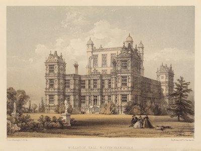 Wollaton Hall, Nottinghamshire (aquatint) by Thomas (after) Allom
