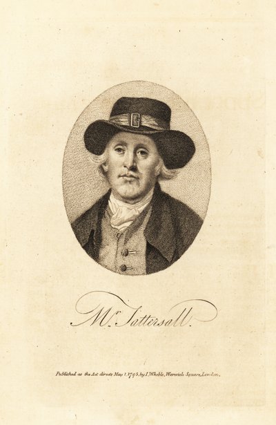 Londra Hyde Park Corner'daki yarış atı müzayedecileri Tattersalls'ın kurucusu Richard Tattersall'ın (1724-1795) portresi by Thomas (after) Beach