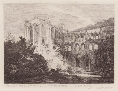 Rievaulx Manastırı (gravür) by Thomas (after) Girtin