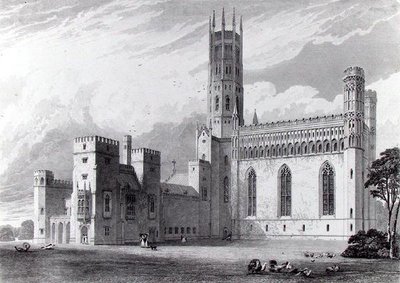 Güneydoğudan Fonthill Manastırı, John Britton tarafından 