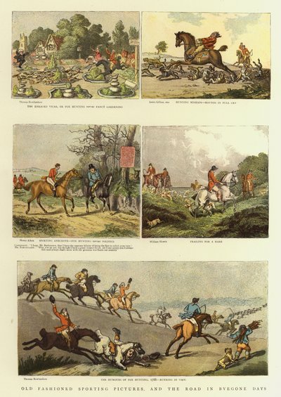 Eski Moda Spor Resimleri ve Byegone Günlerinde Yol (renkli taş) by Thomas (after) Rowlandson