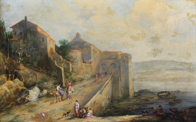 Akdeniz kıyı sahneleri (tuval üzerine yağlıboya) by Thomas (circle of) Marlow