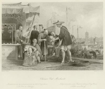 Çinli kedi tüccarları by Thomas Allom