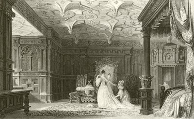 Interior of Sizergh Hall, Westmorland  by Thomas Allom
