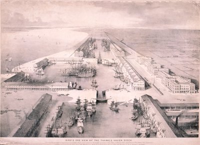 Thames Haven Rıhtımı, Londra, c1830 by Thomas Allom