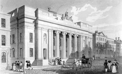 Belediye Binası, Manchester, Richard Winkles tarafından kazınmış, 1829 by Thomas Allom