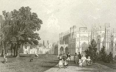 Eaton Hall, Cheshire Batı Cephesi by Thomas Allom