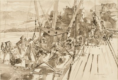 Boşaltma Kömür, Hvitanlar (kağıt üzerine mürekkep) by Thomas Barclay Hennell