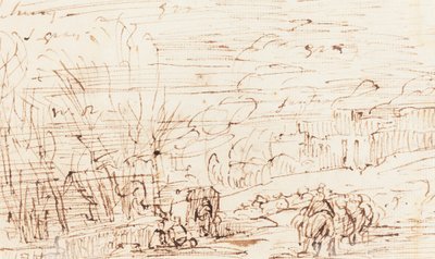 Bir Manzaradaki Figürler [verso] by Thomas Barker
