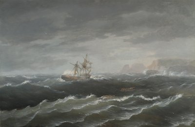 Rocky Coast yakınlarında gemi enkazı by Thomas Birch