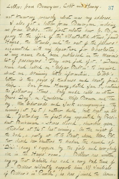 Thomas Butler Gunn Diaries- Cilt 15, sayfa 44, 6 Ocak 1861 by Thomas Butler Gunn