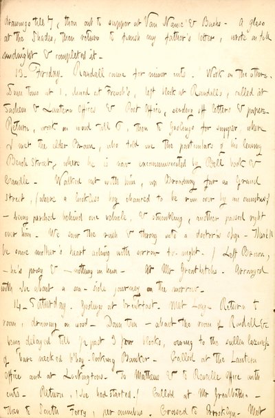 Thomas Butler Gunn Diaries- Cilt 5, sayfa 16, 12-14 Ağustos 1852 by Thomas Butler Gunn