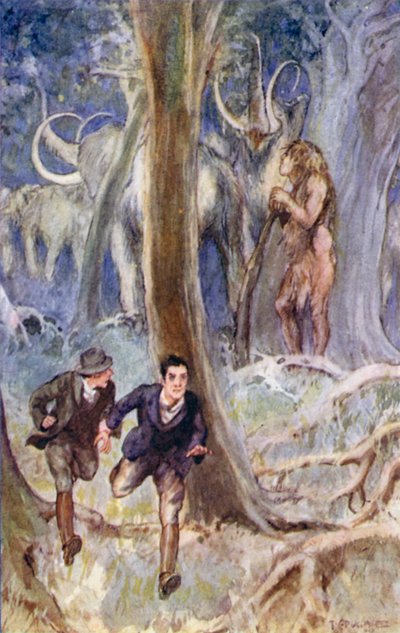 Jules Verne'in Dünyanın Merkezine Yolculuk için İllüstrasyonu (renkli lito) by Thomas Cantrell Dugdale