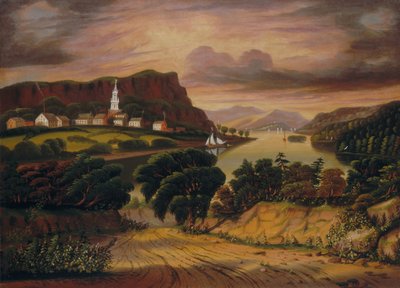 George Gölü ve Caldwell Köyü, 19. yüzyılın ortalarında. by Thomas Chambers