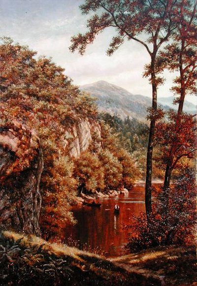 Bir Dağ Gölünde Yaz Günü by Thomas Charles Farrer