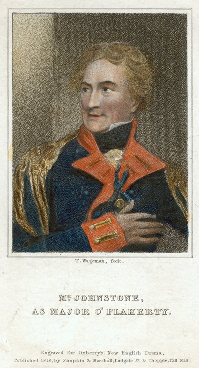 Bay Johnstone, Binbaşı OFlaherty rolünde, 1818. by Thomas Charles Wageman
