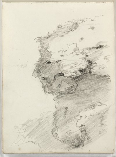 İsimsiz (yapraklı bir uçurumun detayı) 1831 (kağıt üzerine kurşun kalem) by Thomas Cole