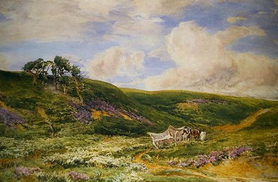 Arabalı Manzara (kağıt üzerine sulu boya) by Thomas Collier