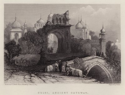 Delhi, Antik Ağ Geçidi (renkli taş) by Thomas Colman (after) Dibdin