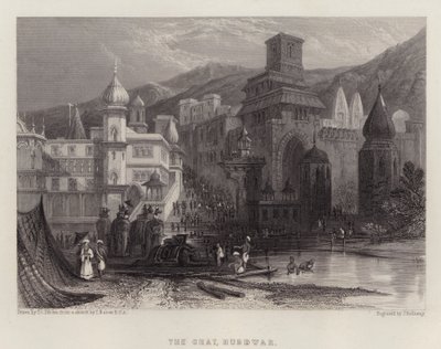 Ghat, Hurdwar (renkli taş) by Thomas Colman (after) Dibdin