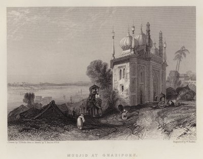 Ghazipore'de Musjid (renkli taş) by Thomas Colman Dibdin