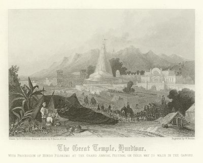 Büyük Tapınak, Hurdwar, Hindistan by Thomas Colman Dibdin