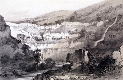 Mağaraların Görünümü, Ajunta, Hindistan, 1844 by Thomas Colman Dibdin