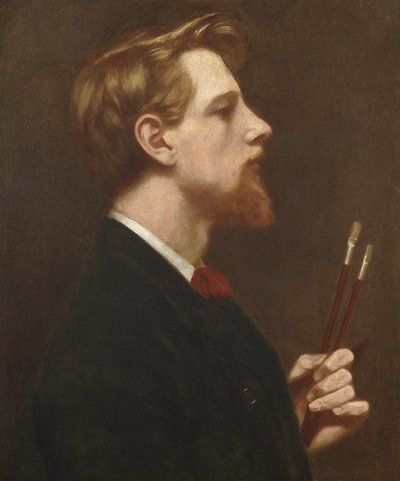 İki Kare Fırçalı Otoportre, c.1880 by Thomas Cooper Gotch