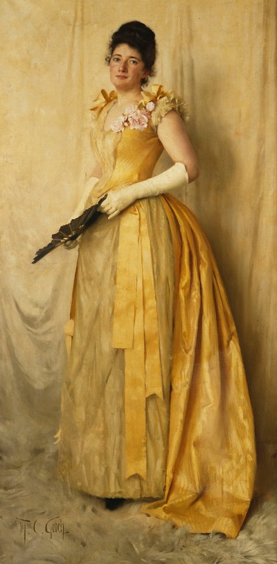Altınlı Kadın - Bayan Portresi, 1891 dolayları by Thomas Cooper Gotch