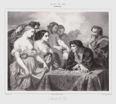 Altın Aşkı (gravür) by Thomas Couture