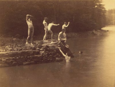 Yüzme deliği için çalışma by Thomas Cowperthwait Eakins