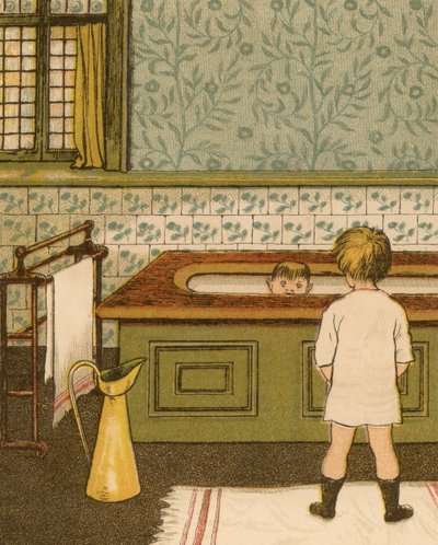 Ev Hayatı: Banyoda Banyo Yapan Çocuk by Thomas Crane