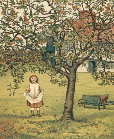 Ana Sayfa Hayat: Bahçede Elma Toplayan Çocuklar by Thomas Crane