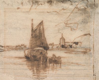 Bir Yelkenli Tekne Durduruldu by Thomas Creswick