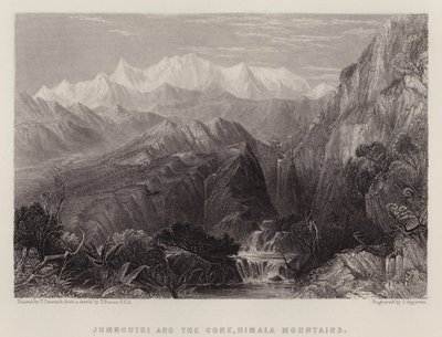 Jumnoutri ve Koni, Himala Dağları (renkli taş) by Thomas Creswick
