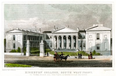 Highbury College, güneybatı cephesi, Islington, Londra, 1827. by Thomas Dale