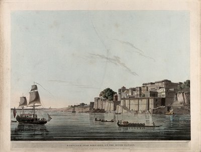 Ganj Nehri üzerinde Bernares yakınlarındaki Ramnugur by Thomas Daniell