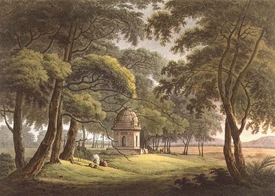 Joseph Constantine Stadler (fl.1780-1812) pub tarafından oyulmuş Mağribi Bir Hanımın Mezarı, Bengal. Edward Orme (1774-c.1820) 1803 (lito) tarafından by Thomas Daniell